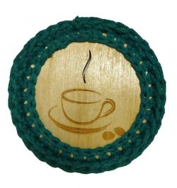 Dessous de verre en bois crochetée